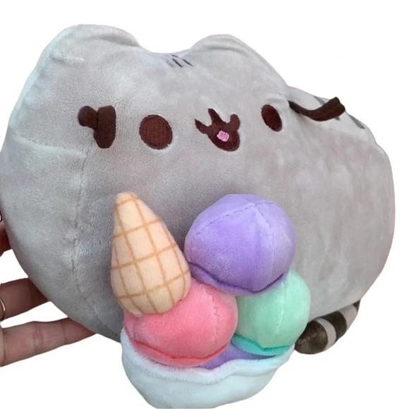 GUND PUSHEEN with Ice Cream Sundae 10" Plush Stuffed Toy - Picture 2 of 5
